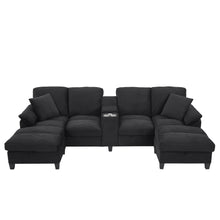 Load image into Gallery viewer, Modern U-Shaped Sectional Sofa With Storage Ottomans
