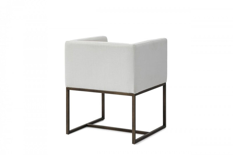 Upholstered Fabric Dining Arm Chair - Off White