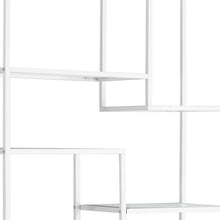 Load image into Gallery viewer, Nine Tier Etagere Bookcase - White / Clear
