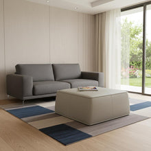 Load image into Gallery viewer, Faux Leather Cocktail Ottoman - Light Gray
