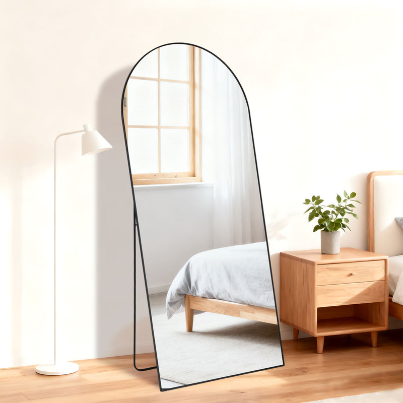 Aluminum Arch Framed Mirror - Black