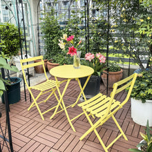 Load image into Gallery viewer, 3 Piece Patio Bistro Set Of Foldable Round Table And Chairs
