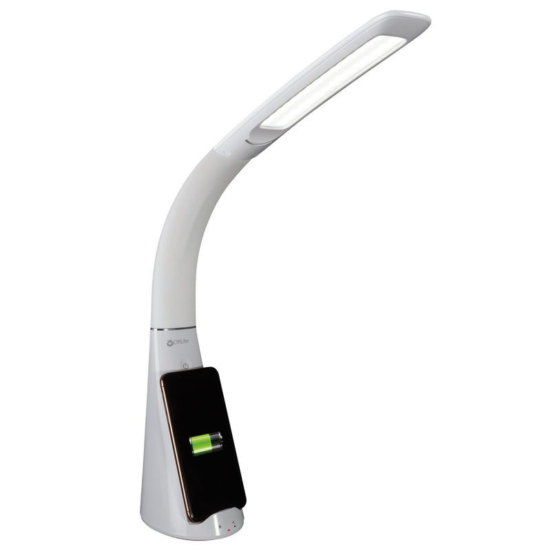 Contemporary Sanitizing And Charging LED Desk Lamp - White