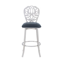 Load image into Gallery viewer, 26" Iron Swivel Counter Height Bar Chair - Gray And Silver
