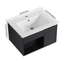 Load image into Gallery viewer, Wall Mounted Floating Bathroom Vanity With Open Shelf &amp; Soft Close Door
