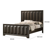 Load image into Gallery viewer, 3 Piece Bedroom Set With Faceted Panels Bed And 2 Nightstands

