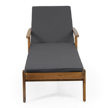 Load image into Gallery viewer, Jason - Black Chaise Lounge Adjustable Acacia Wood Outdoor Furniture
