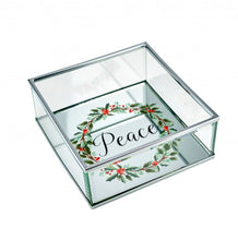 Load image into Gallery viewer, 6" Glass Christmas Vanity Tray - Silver
