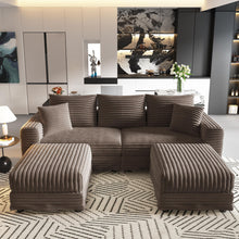 Load image into Gallery viewer, Deep Seat Convertible Sofa With Soft Pillows And Ottomans
