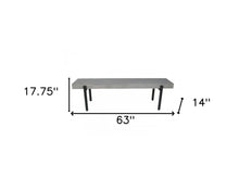 Load image into Gallery viewer, 63" Gray and Black Concrete Dining Bench
