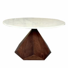 Load image into Gallery viewer, Solid Wood And Marble Geo Coffee Table - Brown And White
