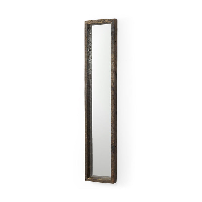 12" Solid Framed Accent Mirror - Brown