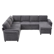 Load image into Gallery viewer, Convertible U-Shaped Sectional Sofa Bed With USB Ports And Storage
