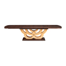 Load image into Gallery viewer, Camellia Field - Rectangular Pedestal Dining Table - Dark Brown / Gold
