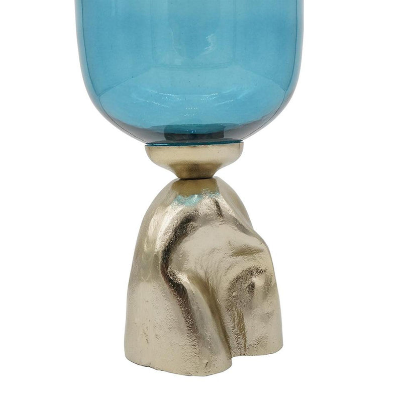 Ombre Pedestal Table Vase (565457) - Blue / Gold