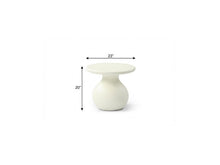 Load image into Gallery viewer, Fiber Glass Round Curvaceous Pedestal End Table - Beige
