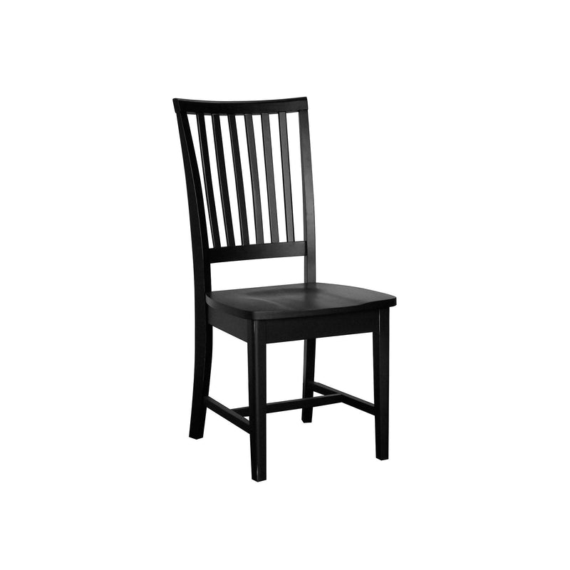 Wood Slat Back Dining Room Side Chair - Black