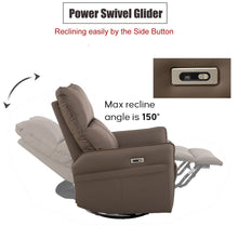 Load image into Gallery viewer, 29.92" 270 Power Swivel Rocker Recliner Chair, Electric Glider Reclining Sofa With USB Ports, Power Swivel Glider, Rocking Chair Nursery Recliners For Living Room Bedroom
