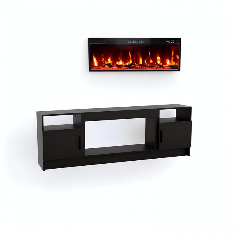 Fireplace TV Stand With Fireplace (734204) - Black