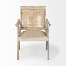 Load image into Gallery viewer, Fabric Distressed Arm Chair - Cream / Brown
