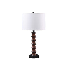 Load image into Gallery viewer, 28" Dark Cherry Polyresin Indents Table Lamp With White Shade
