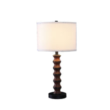 Load image into Gallery viewer, 28" Dark Cherry Polyresin Indents Table Lamp With White Shade

