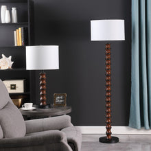 Load image into Gallery viewer, 28" Dark Cherry Polyresin Indents Table Lamp With White Shade
