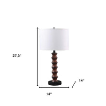 Load image into Gallery viewer, 28" Dark Cherry Polyresin Indents Table Lamp With White Shade
