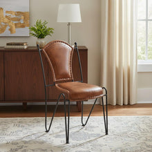 Load image into Gallery viewer, 33.5" Faux Leather Side Chair - Brown

