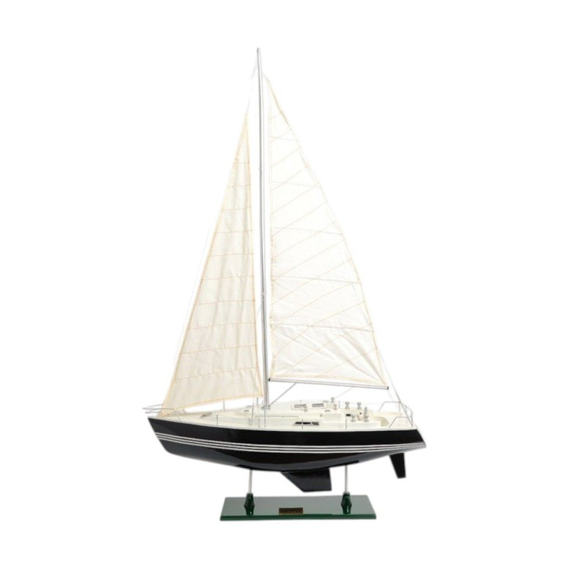 Hand Painted Model Boat - Black / White