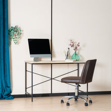 Load image into Gallery viewer, 48" Natural and Black Wood and Aluminum Computer Desk
