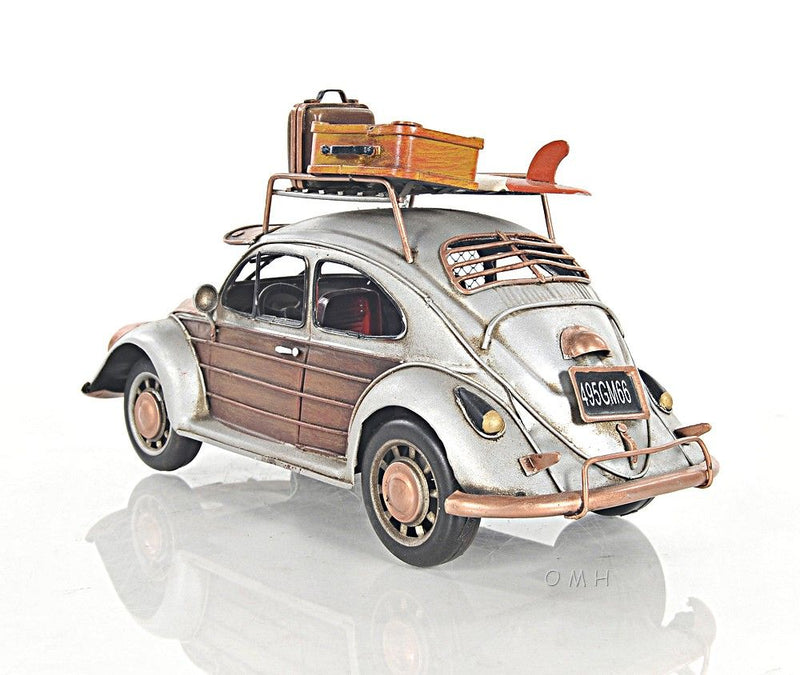 Hand Painted Model Car Tabletop Sculpture (401138) - Silver