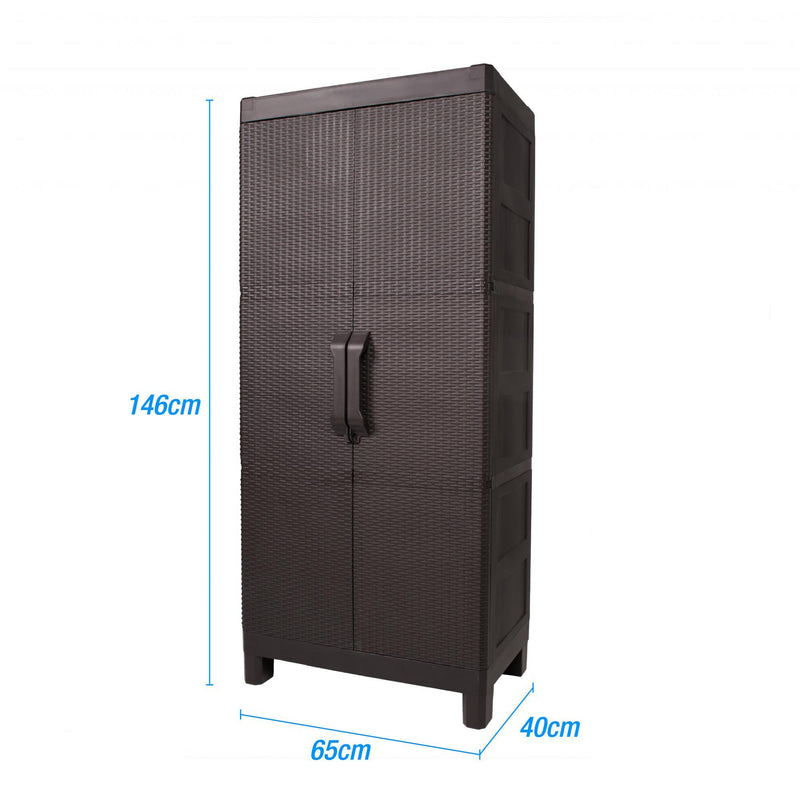 Plastic Square Accent Cabinet With Two Doors (738473) - Espresso