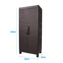 Load image into Gallery viewer, Plastic Square Accent Cabinet With Two Doors (738473) - Espresso
