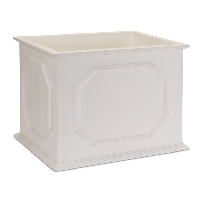 Geometric Rectangular Planter Boxes (Set of 3) - White