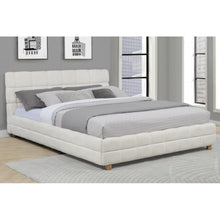 Load image into Gallery viewer, Modern Platform Bed With Upholstered Grid-Patterned Headboard
