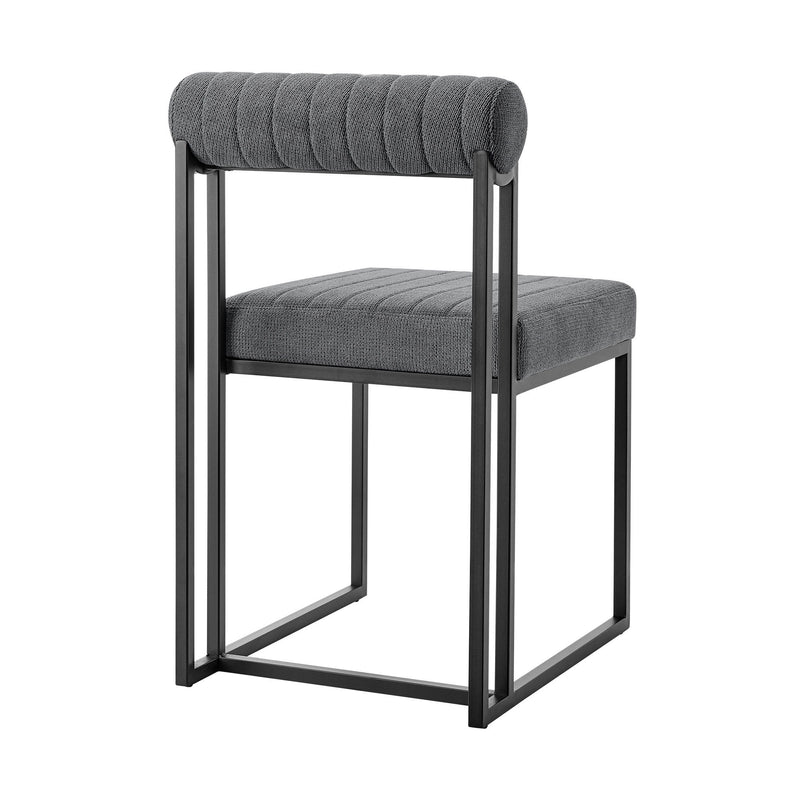 Upholstered Open Back Dining Side Chairs (Set of 2) - Gray
