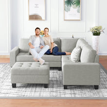 Load image into Gallery viewer, Orisfur. Sectional Corner Sofa L-shape Couch Space Saving with Storage Ottoman &amp; Cup Holders Design for Large Space Dorm Apartment,Light Grey
