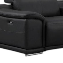 Load image into Gallery viewer, Leather Modular L Shaped Seven Piece Corner Sectional With Console - Black
