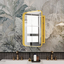 Load image into Gallery viewer, Recessed Metal Framed Medicine Cabinet With Mirror And Adjustable Shelves Wall Mirror With Storage For Bathroom
