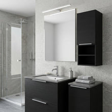 Load image into Gallery viewer, 12" Black Laminate Accent Cabinet With Three Shelves
