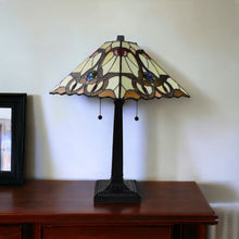 Load image into Gallery viewer, Metal Two Light Candlestick Table Lamp With Beige Empire Shade - Dark Brown

