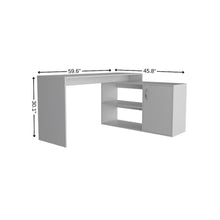Load image into Gallery viewer, 60" White L Shape Computer Desk
