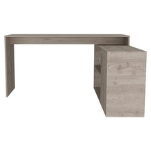 Load image into Gallery viewer, 60" Light Gray L Shape Computer Desk
