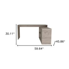 Load image into Gallery viewer, 60" Light Gray L Shape Computer Desk
