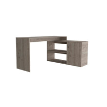 Load image into Gallery viewer, 60" Light Gray L Shape Computer Desk
