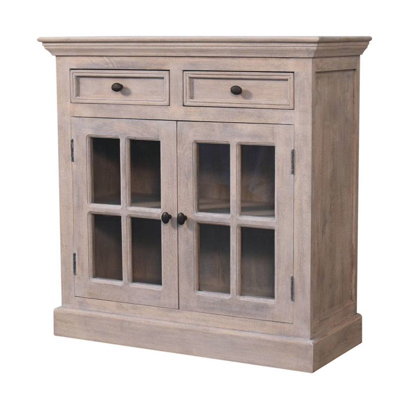 Solid Wood Accent Cabinet With Two Doors Two Drawers - Brown