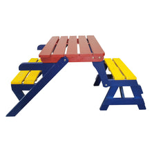 Load image into Gallery viewer, Kids Multi-Functional Arm Chair, Table With 2 Benches All-In-One Set
