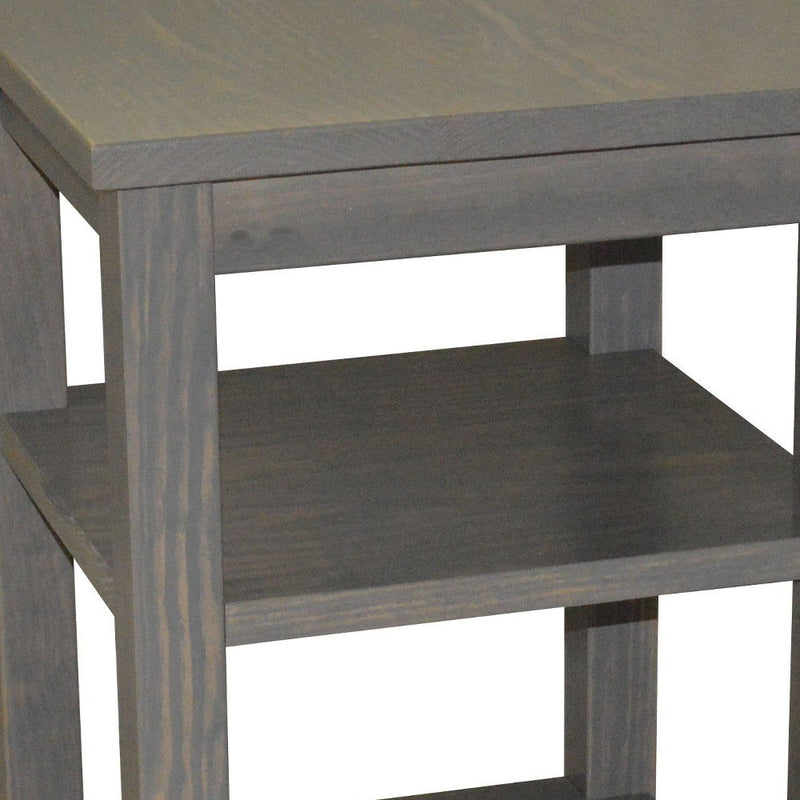 28" Solid Wood Nightstand - Gray