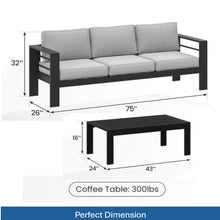 Load image into Gallery viewer, Outdoor Patio Set, All-Weather With Thick Cushions
